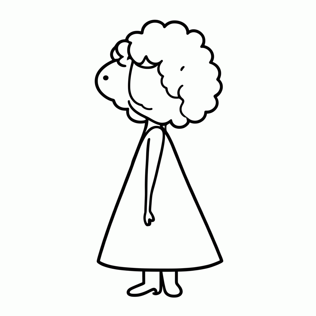 Desenho de Suzy Ovelha para colorir e imprimir grátis em folha A4