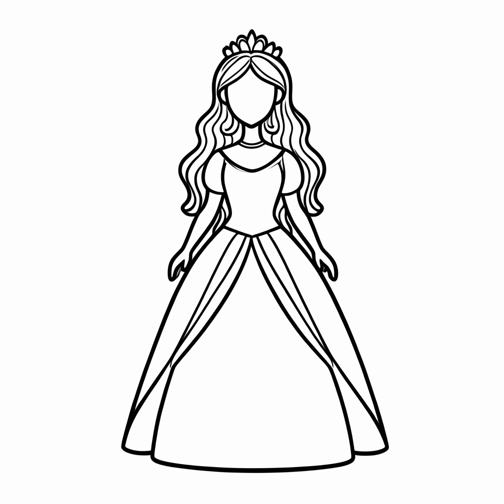 Desenho de Ariel Princesa para colorir e imprimir grátis em folha A4