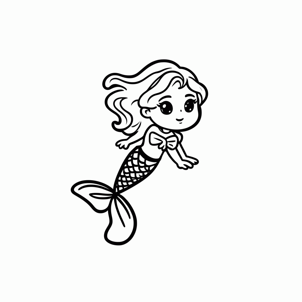 Desenho de Ariel para colorir e imprimir grátis em folha A4