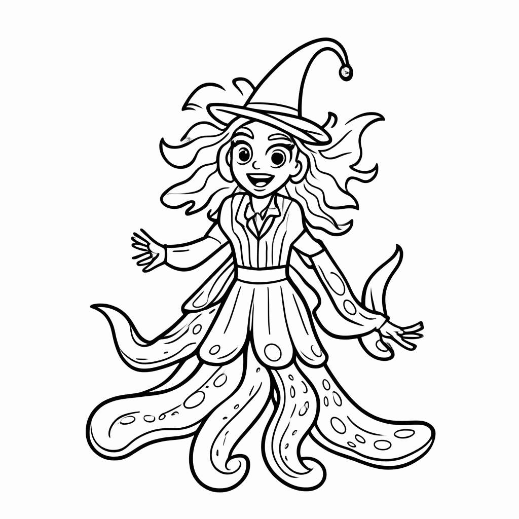 Desenho de Ursula para colorir e imprimir grátis em folha A4