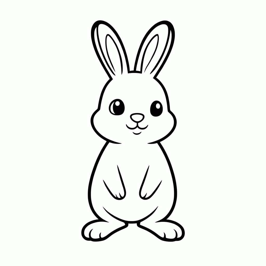 Desenho de Coelhinho para colorir e imprimir grátis em folha A4