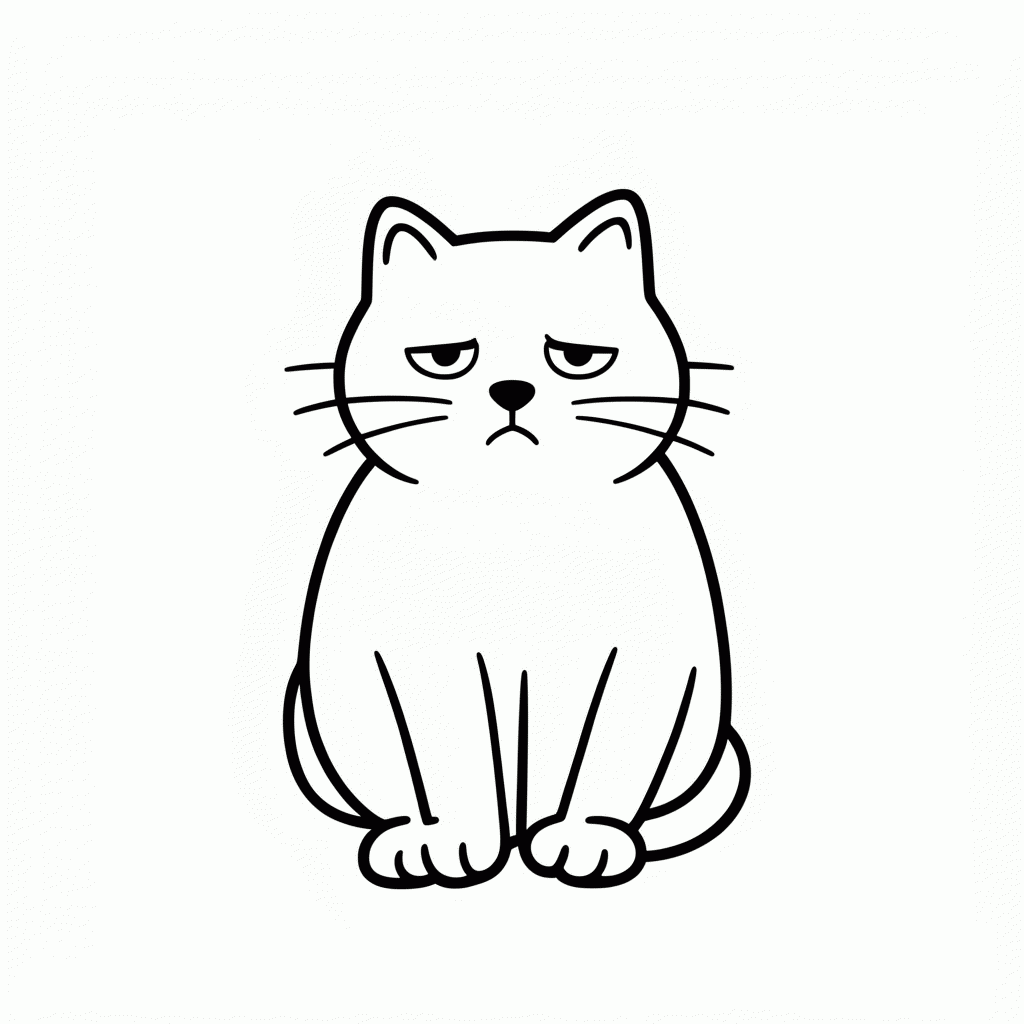 Desenho de Chloe, a Gata para colorir e imprimir grátis em folha A4