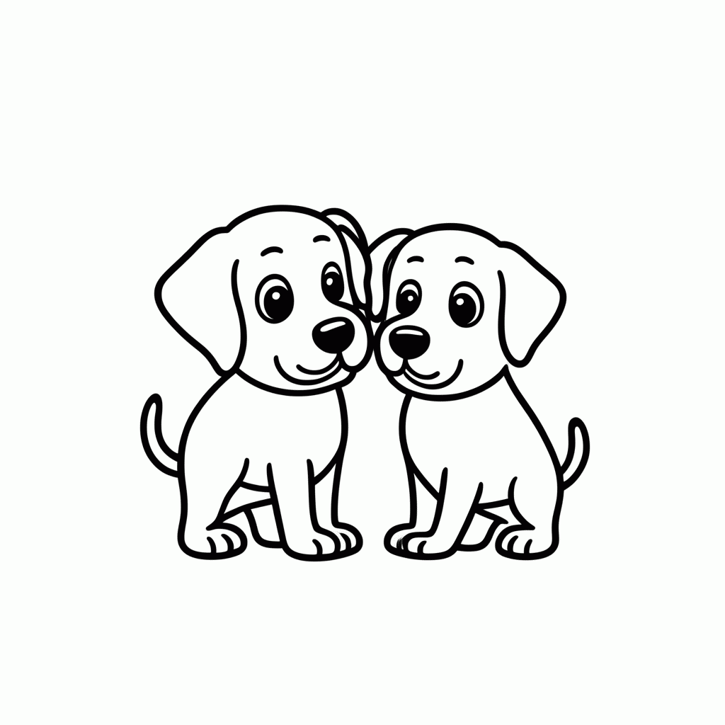 Desenho de Max e Duke para colorir e imprimir grátis em folha A4