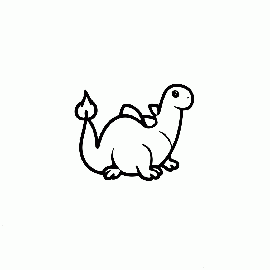 Desenho de Charmander para colorir e imprimir grátis em folha A4