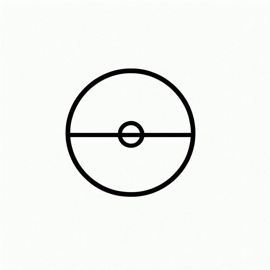 Desenho de Pokébola para colorir e imprimir grátis em folha A4
