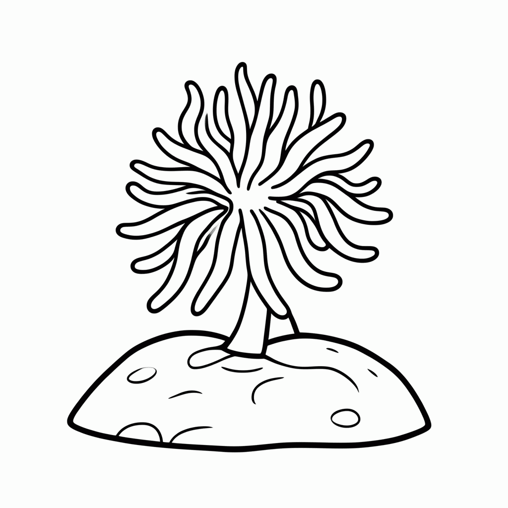 Desenho de Anêmona para colorir e imprimir grátis em folha A4