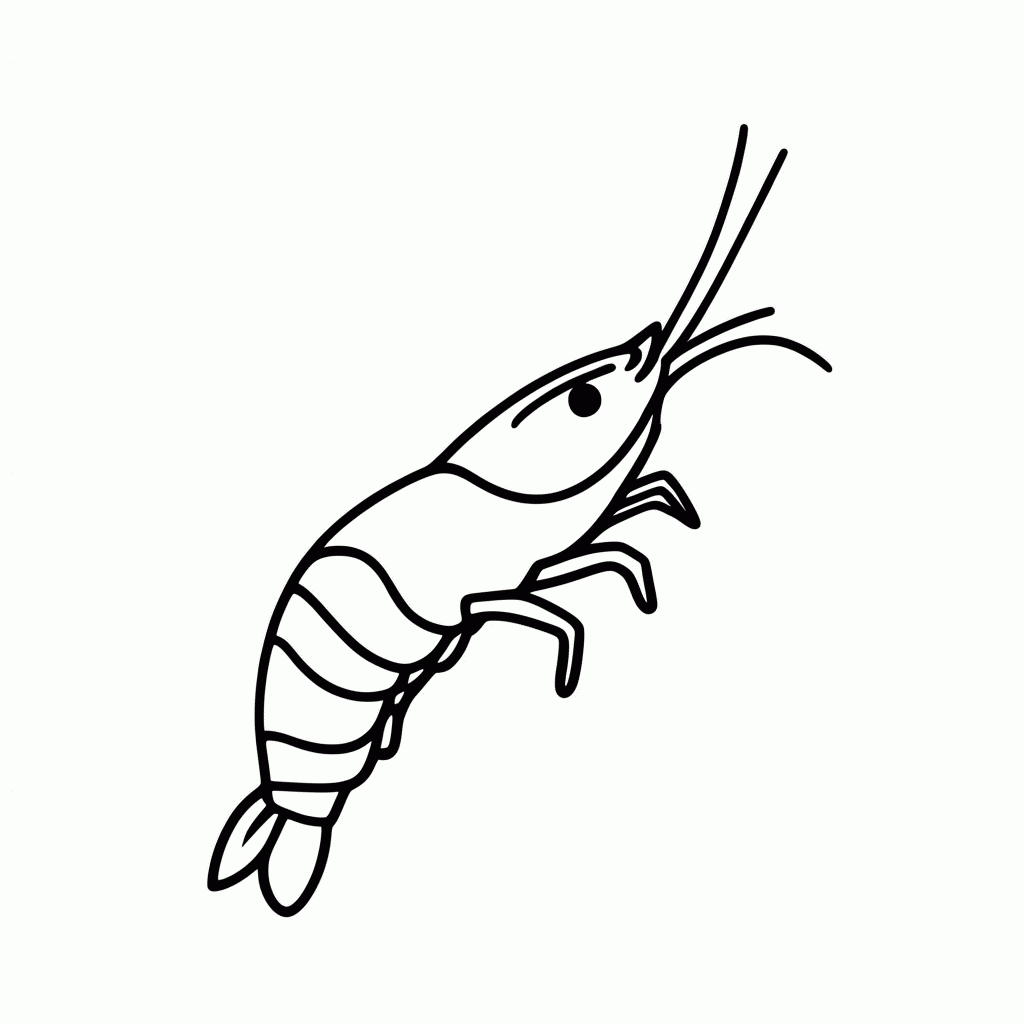 Desenho de Camarão Jacques para colorir e imprimir grátis em folha A4