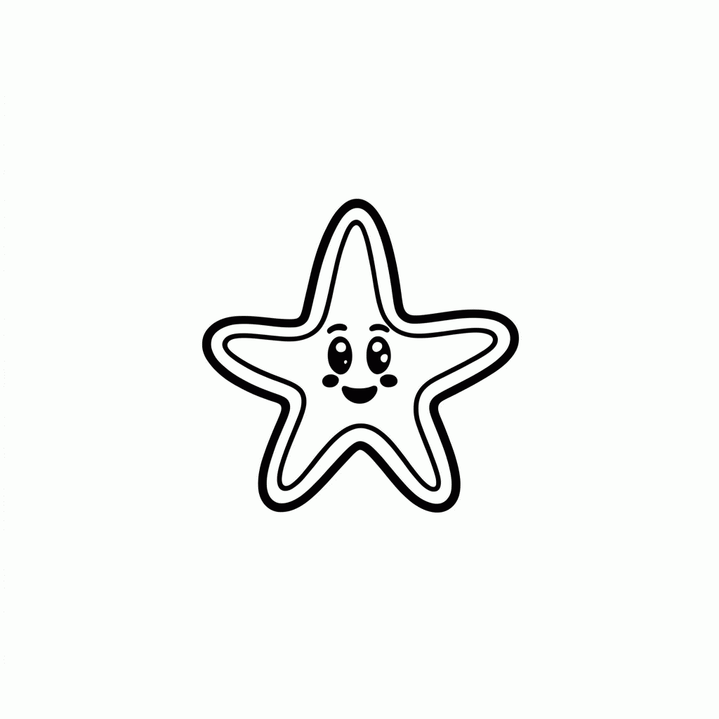 Desenho de Estrela Peach para colorir e imprimir grátis em folha A4