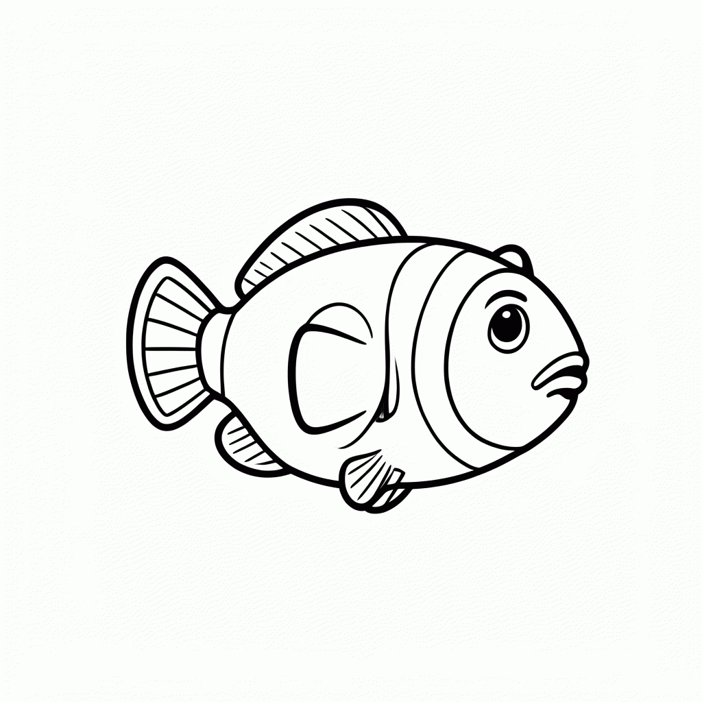 Desenho de Marlin para colorir e imprimir grátis em folha A4