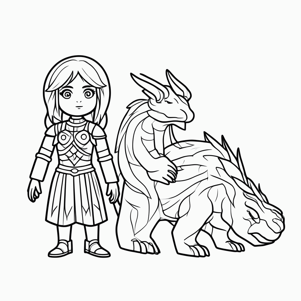 Desenho de Raya e Sisu para colorir e imprimir grátis em folha A4