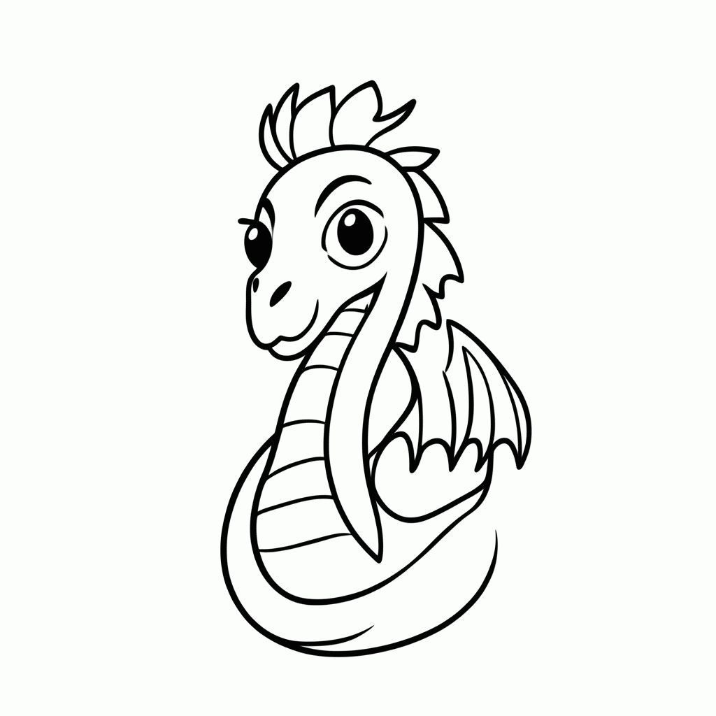 Desenho de Sisu, a Dragão para colorir e imprimir grátis em folha A4