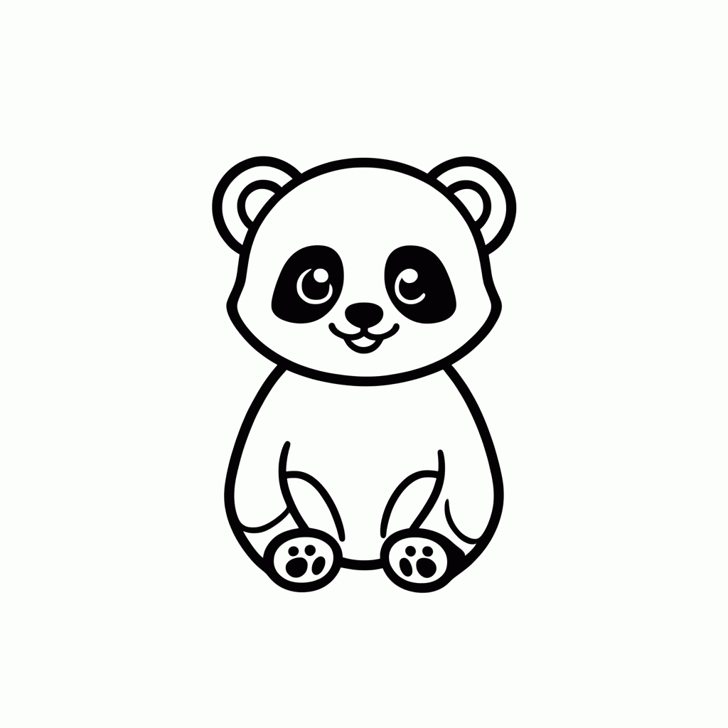 Desenho de Panda Vermelho Fofo para colorir e imprimir grátis em folha A4