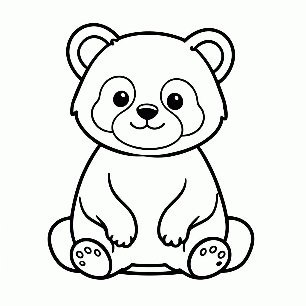 Desenho de Panda Vermelho Gigante para colorir e imprimir grátis em folha A4