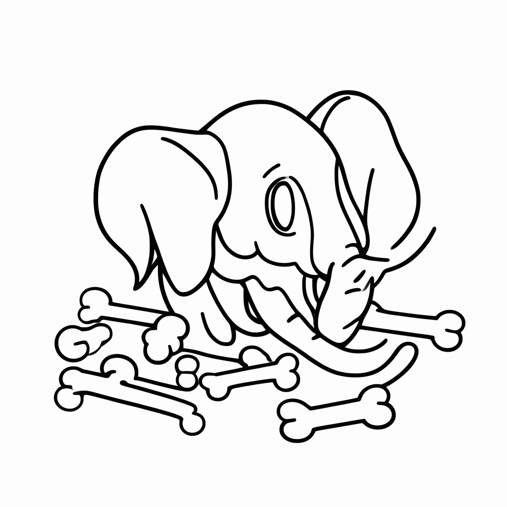 Desenho de Cemiterio De Elefantes para colorir e imprimir grátis em folha A4