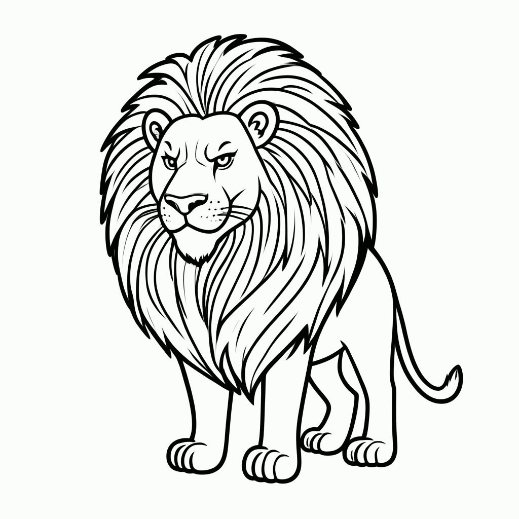 Desenho de Mufasa Rei para colorir e imprimir grátis em folha A4