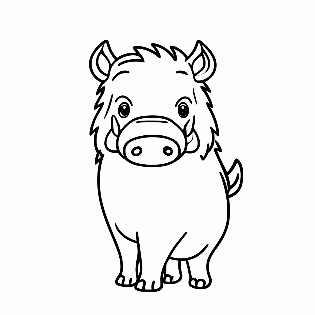 Desenho de Pumba Javali para colorir e imprimir grátis em folha A4