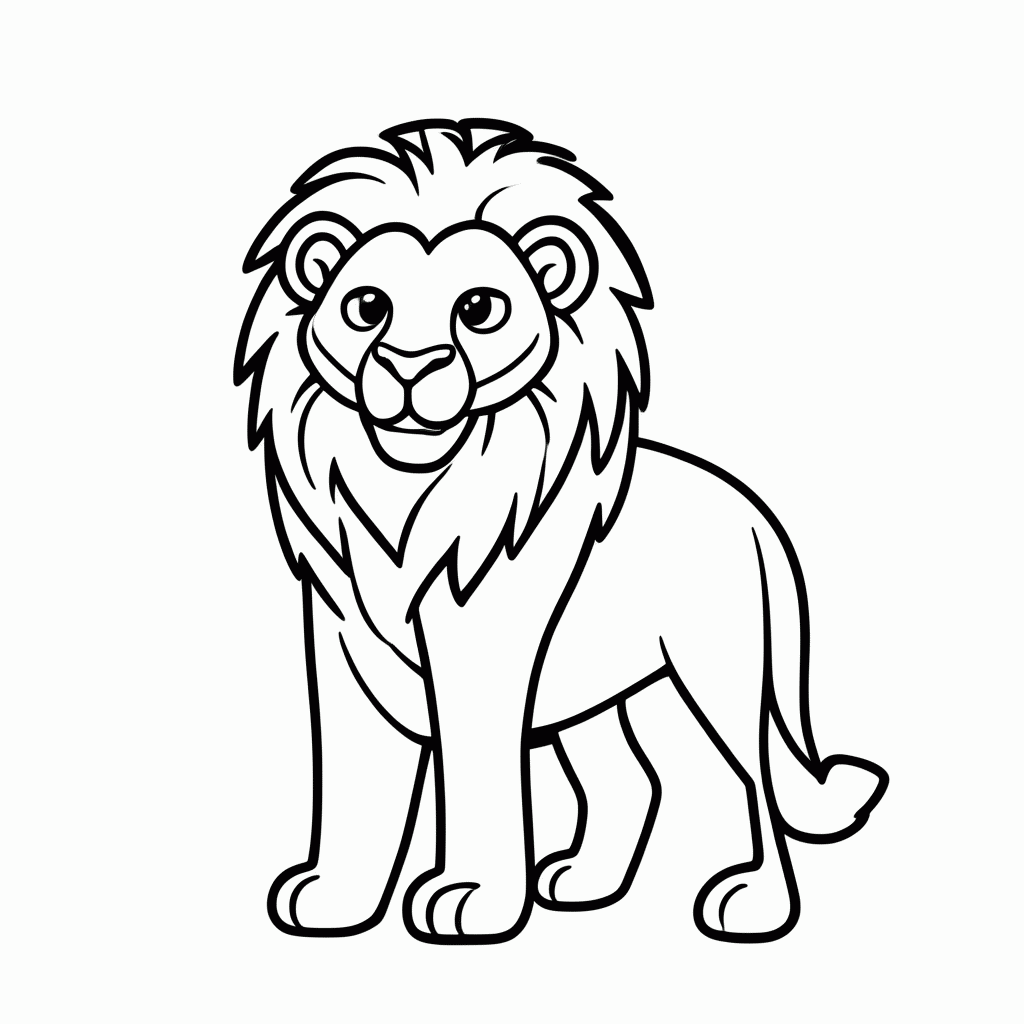 Desenho de Simba Adulto para colorir e imprimir grátis em folha A4