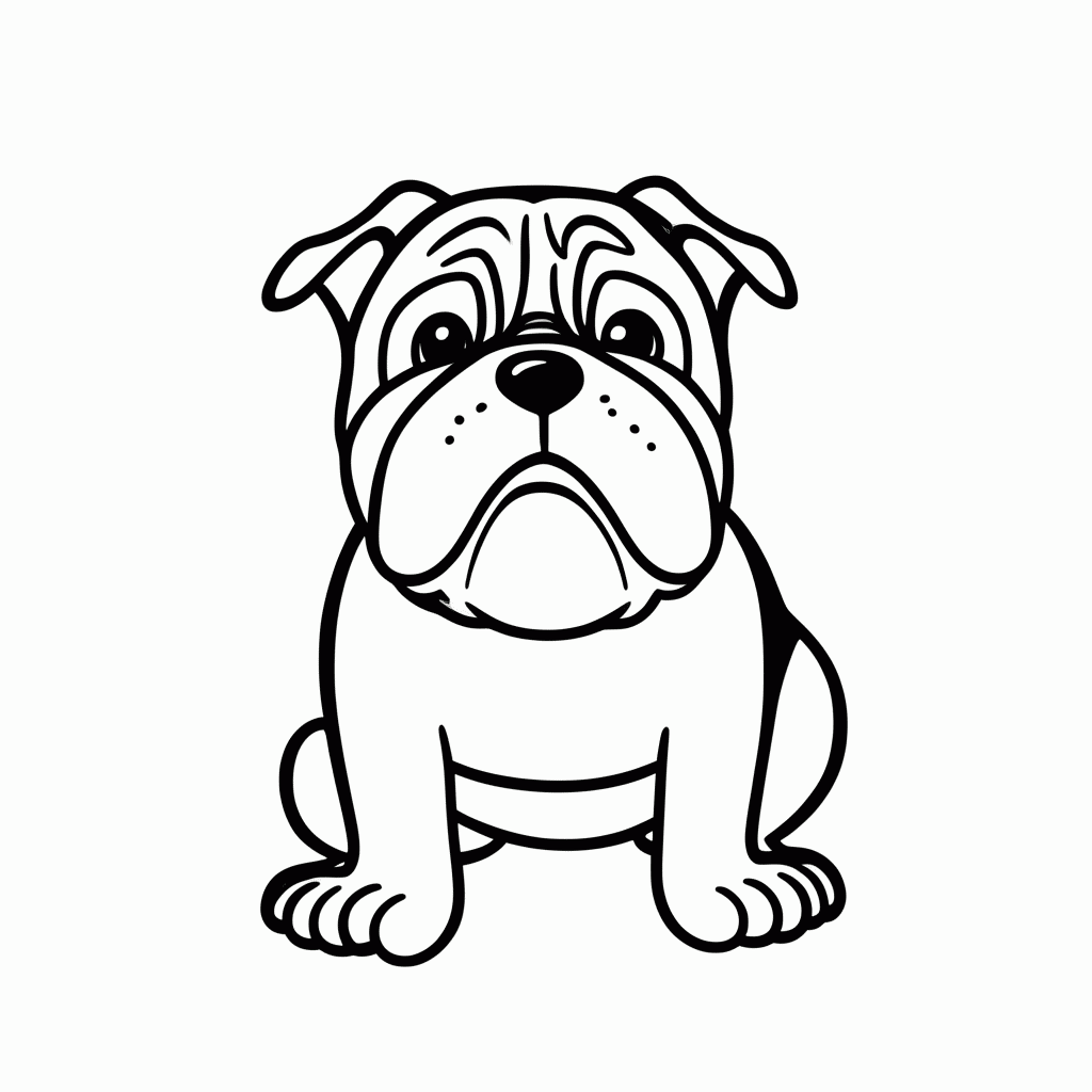Desenho de Luiz, o Buldogue para colorir e imprimir grátis em folha A4