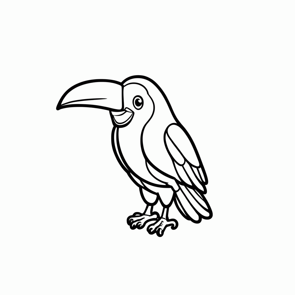 Desenho de Rafael, o Tucano para colorir e imprimir grátis em folha A4