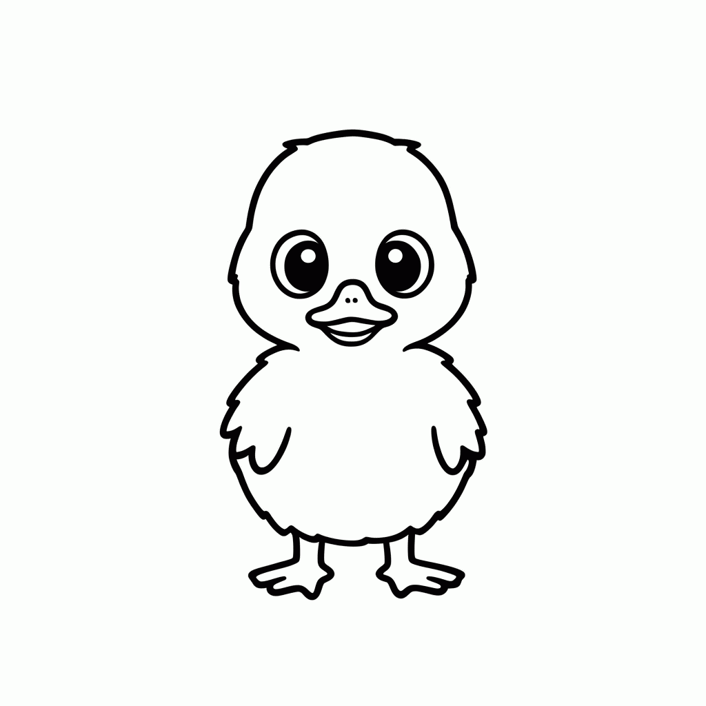 Desenho de Filhote de Ganso para colorir e imprimir grátis em folha A4