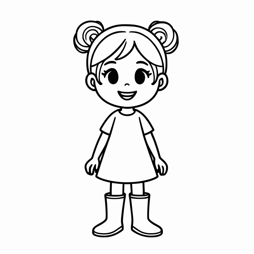 Desenho de Luna para colorir e imprimir grátis em folha A4