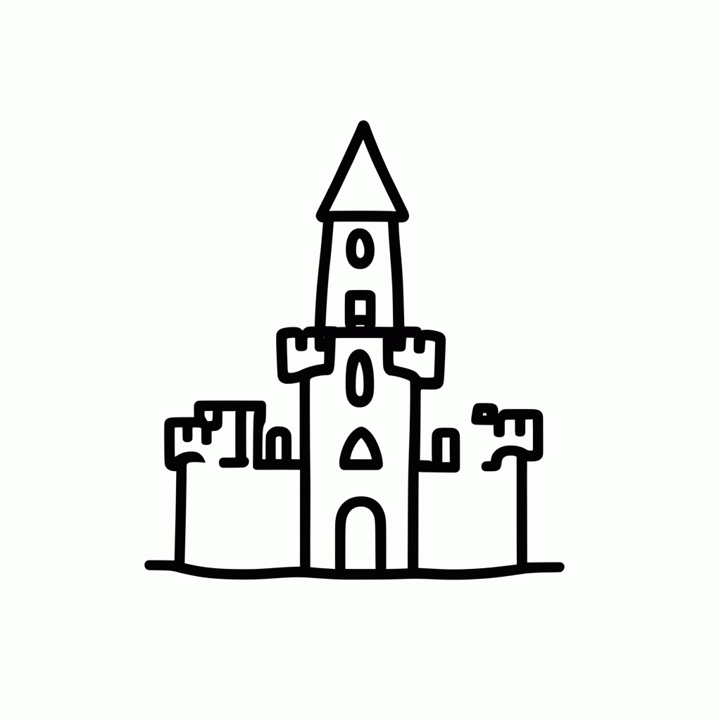 Desenho de Castelo Distante para colorir e imprimir grátis em folha A4