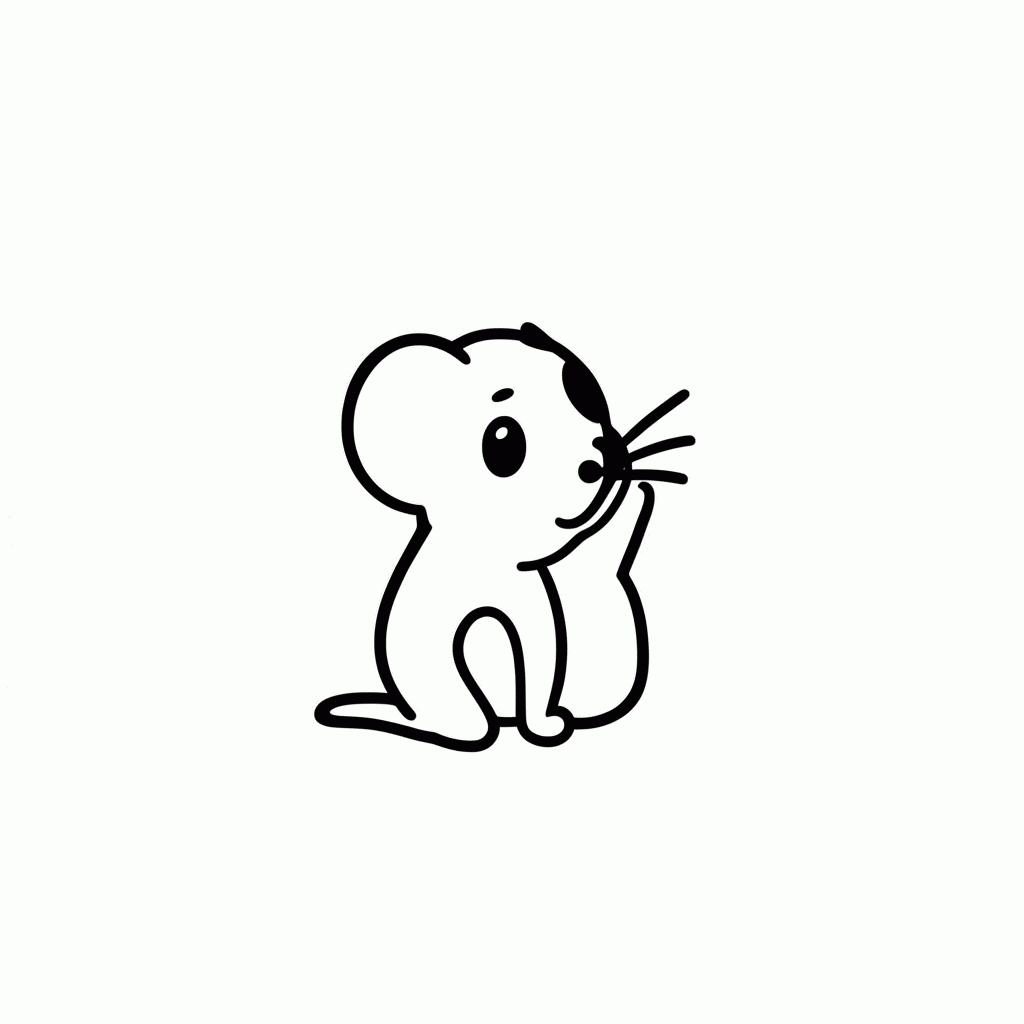Desenho de Rato Cego para colorir e imprimir grátis em folha A4