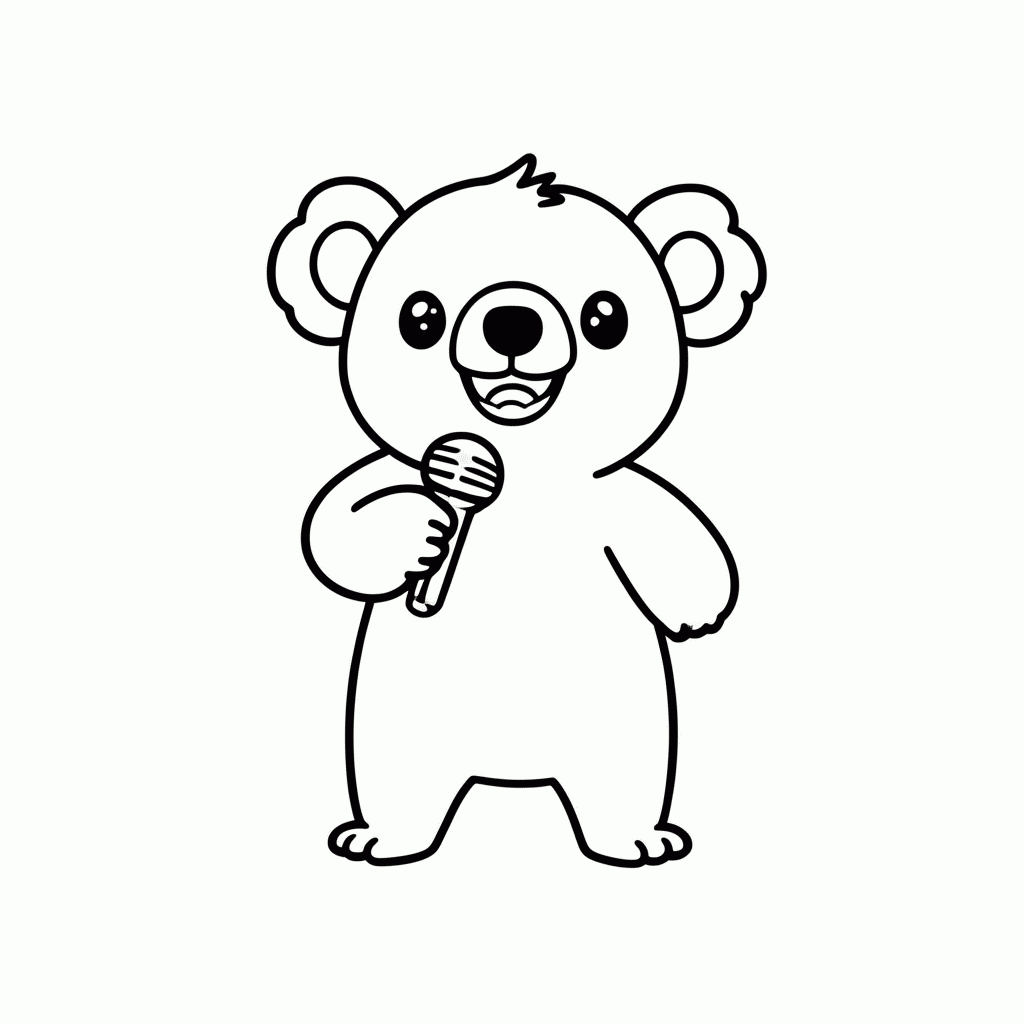 Desenho de Buster no Microfone para colorir e imprimir grátis em folha A4