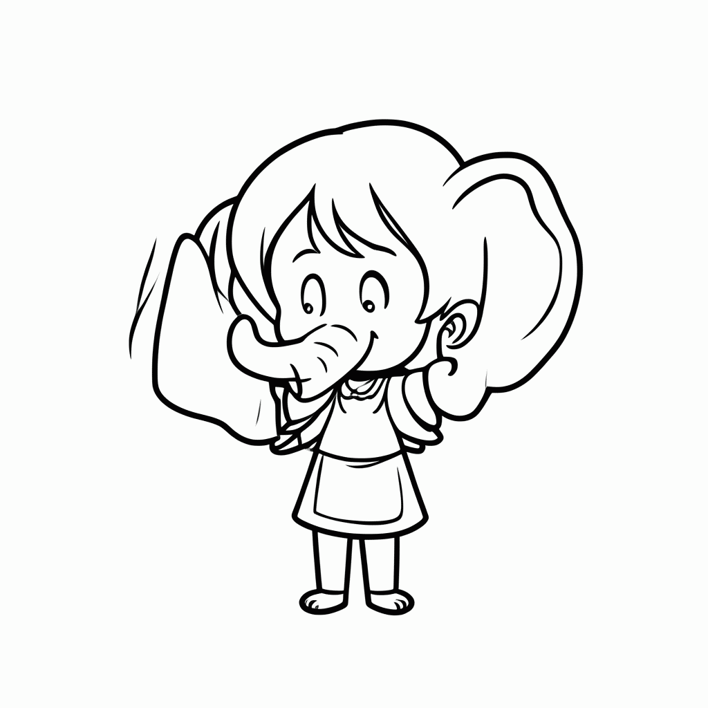 Desenho de Meena para colorir e imprimir grátis em folha A4