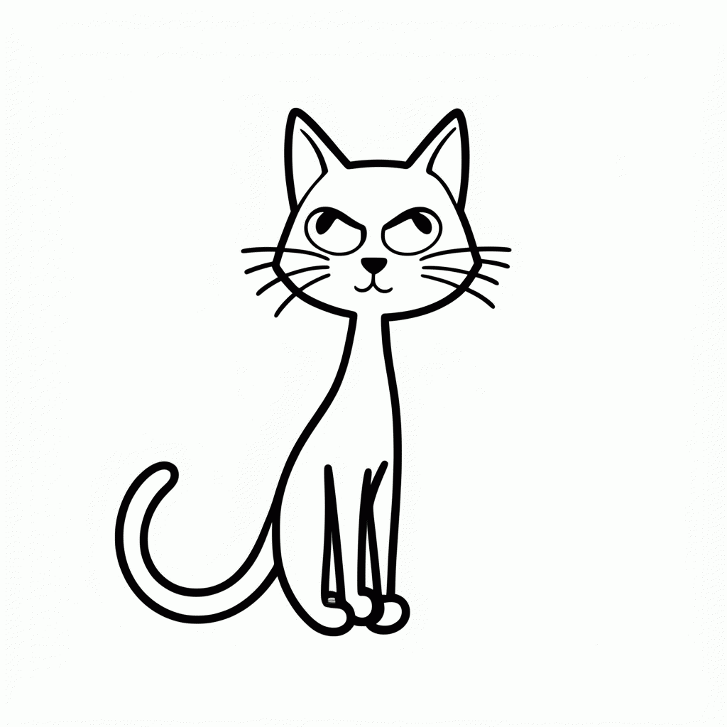 Desenho de Azrael, o Gato para colorir e imprimir grátis em folha A4