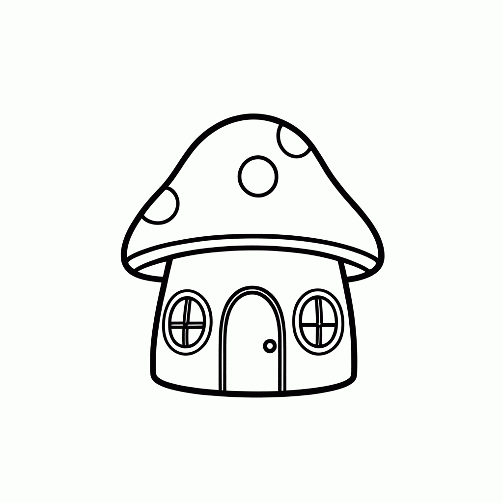 Desenho de Casa de Cogumelo para colorir e imprimir grátis em folha A4