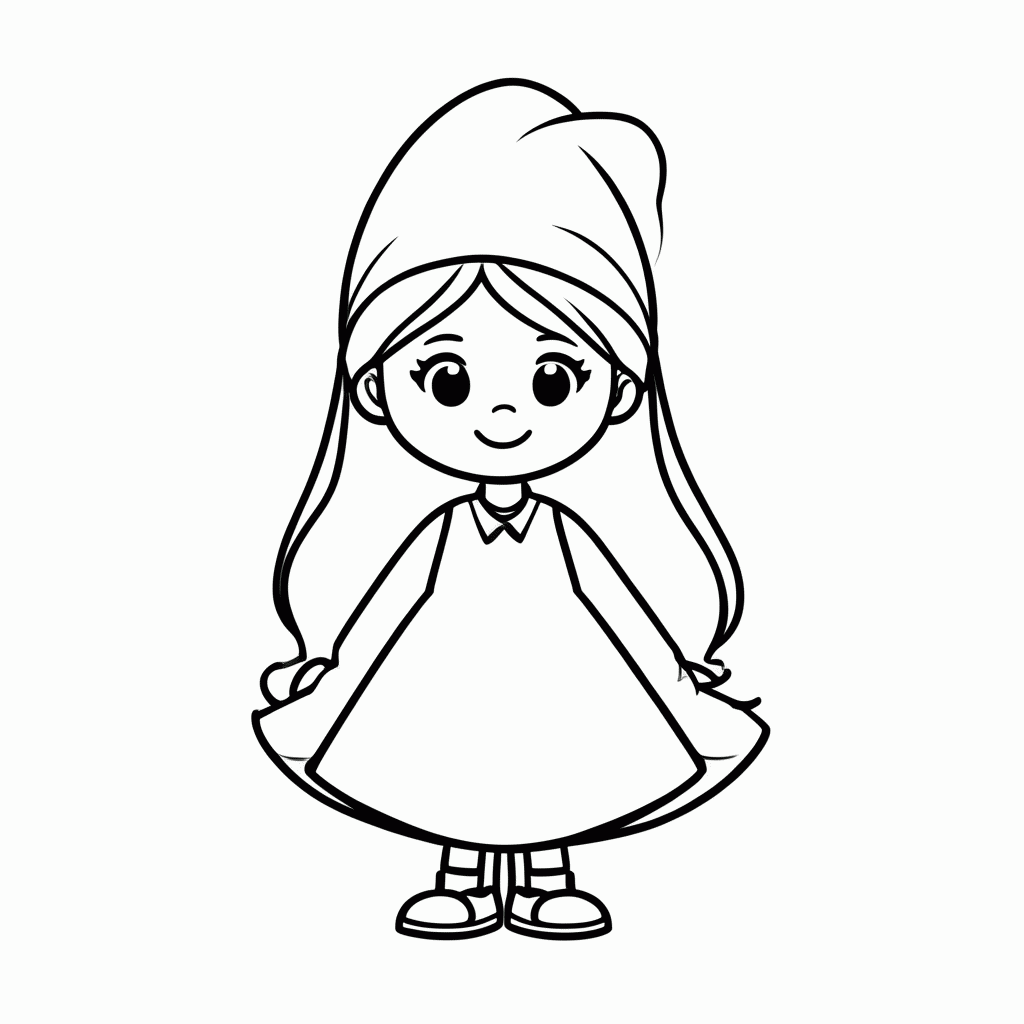 Desenho de Smurfette para colorir e imprimir grátis em folha A4