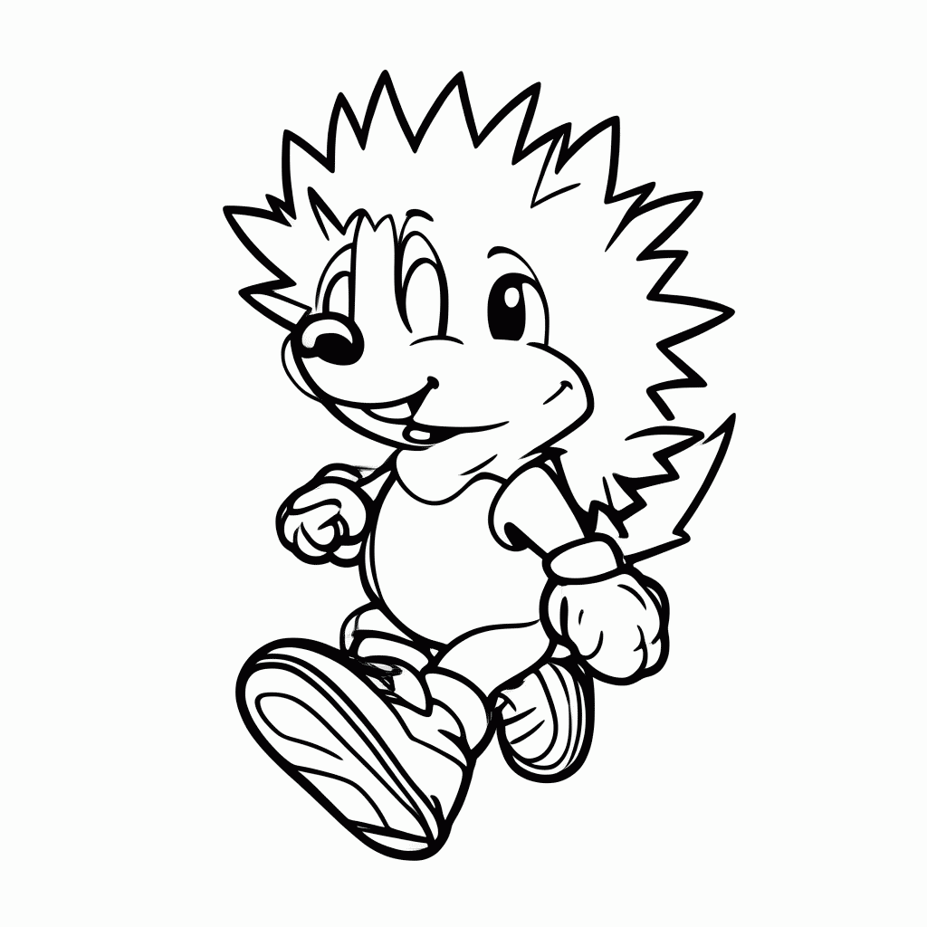 Desenho de Sonic para colorir e imprimir grátis em folha A4