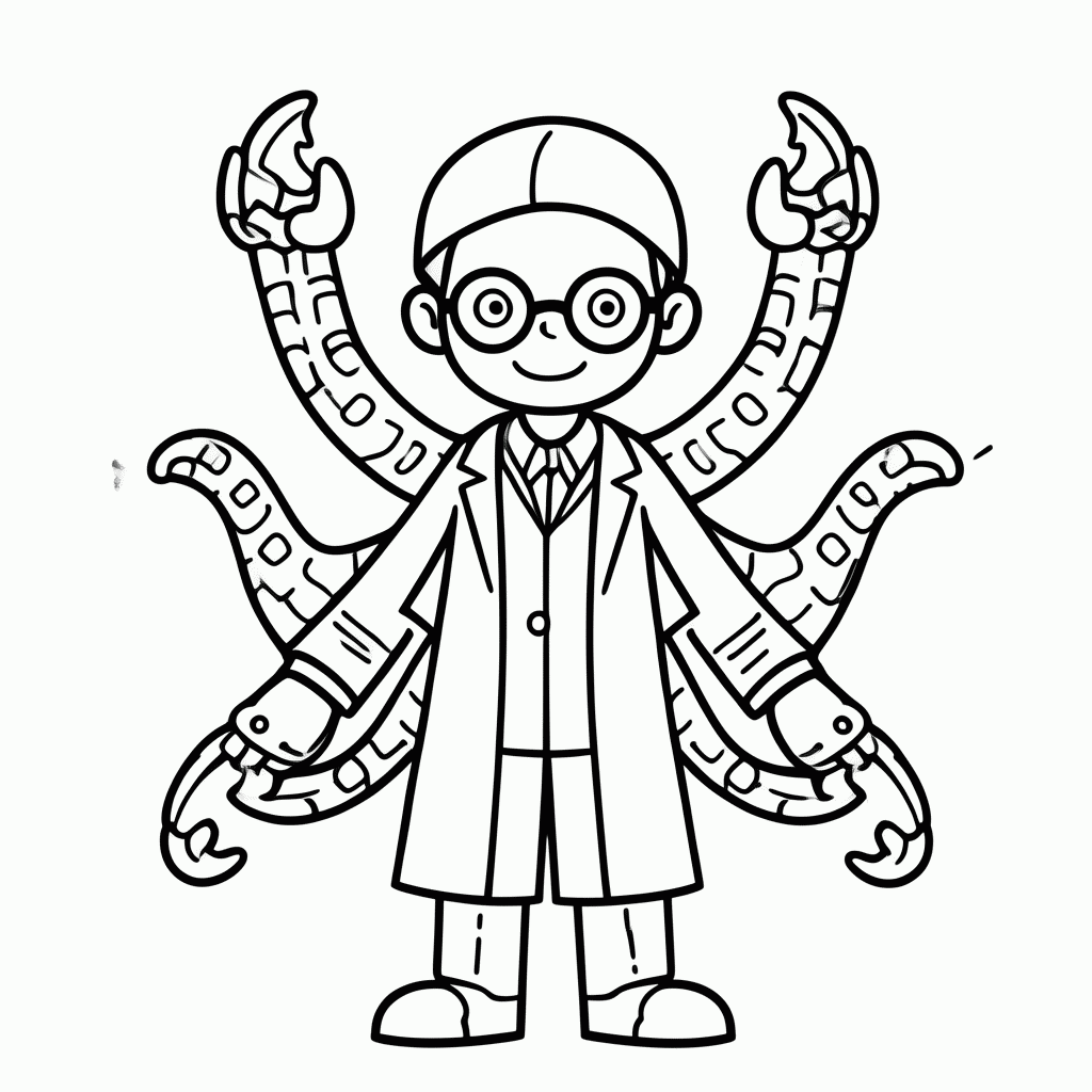 Desenho de Dr Octopus para colorir e imprimir grátis em folha A4