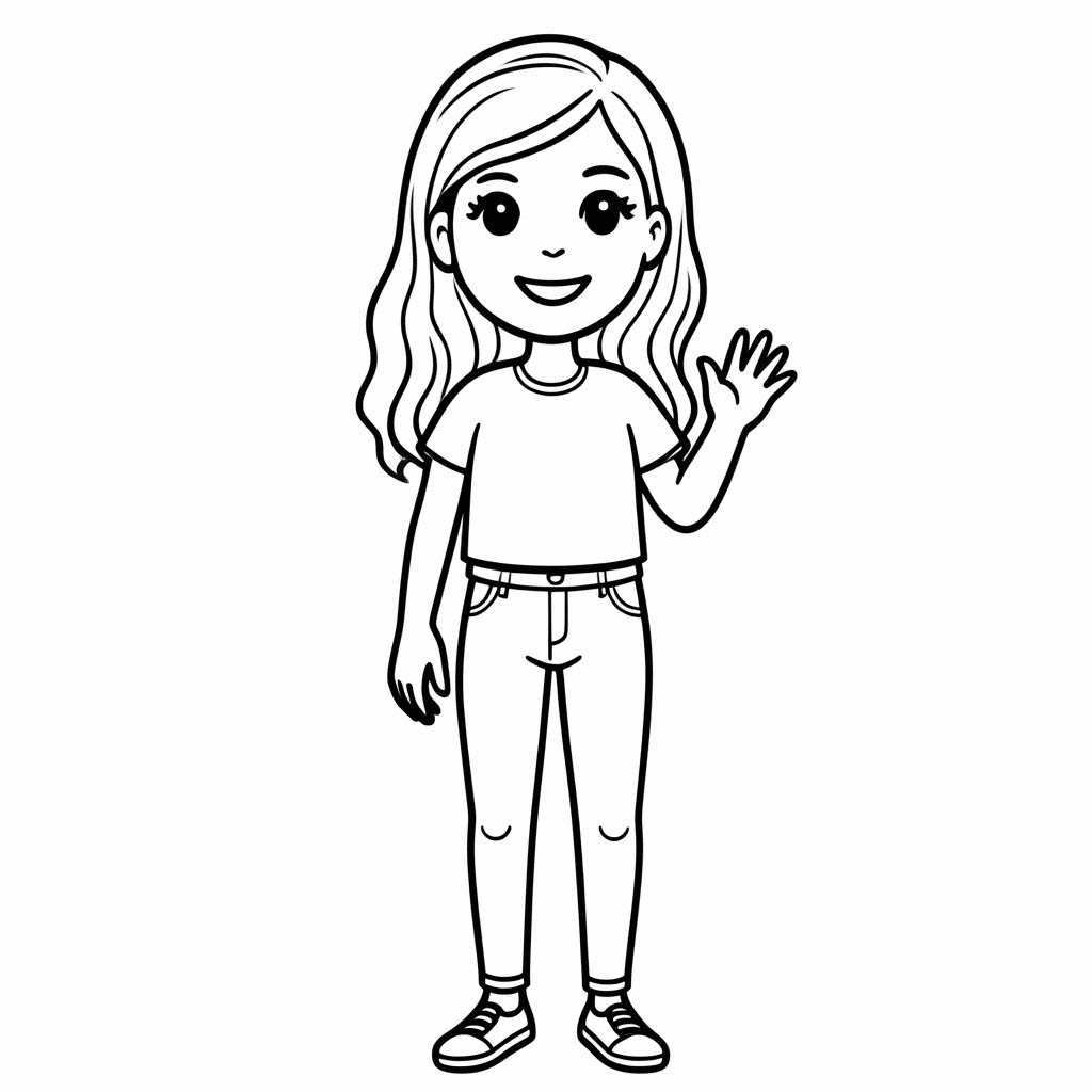 Desenho de Mary Jane para colorir e imprimir grátis em folha A4