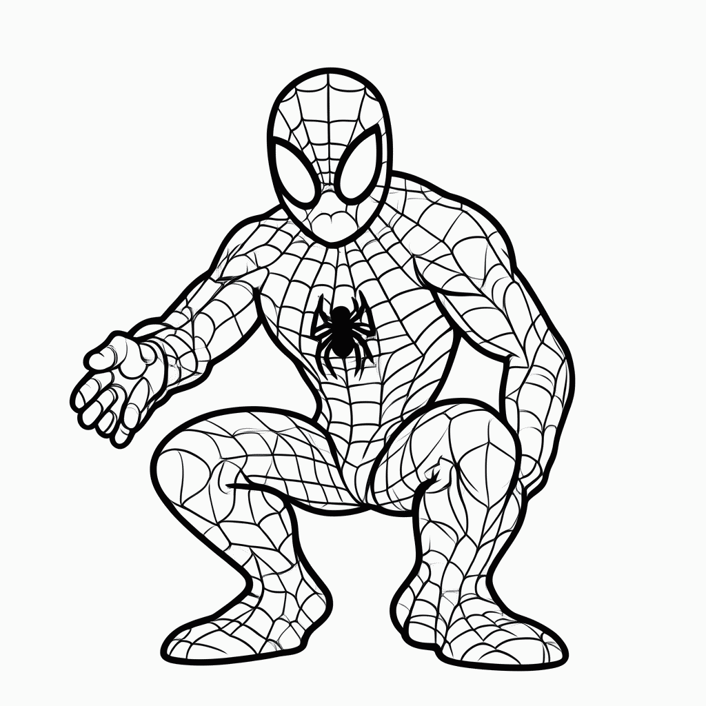 Desenho de Spider Man Classico para colorir e imprimir grátis em folha A4