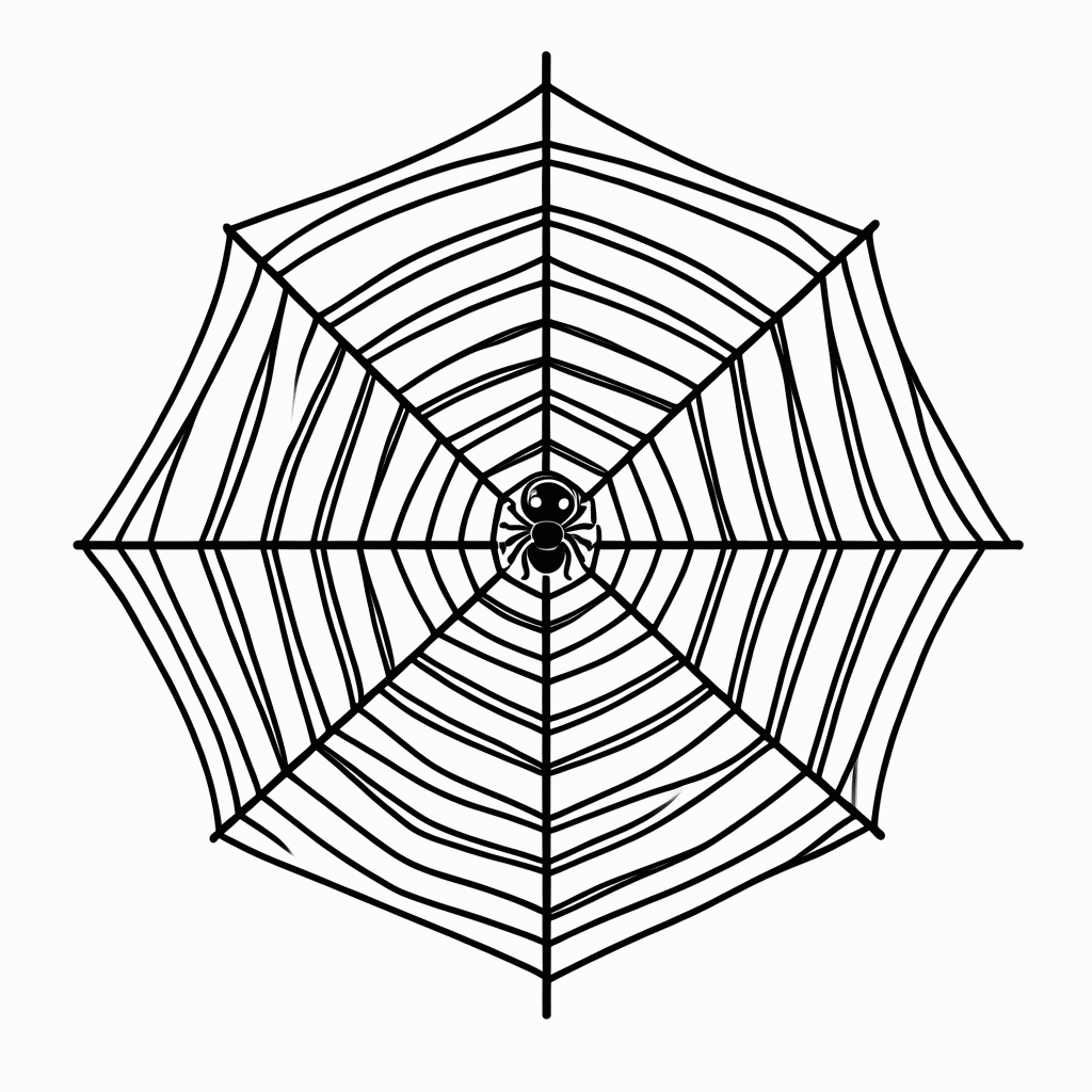 Desenho de Teia De Aranha para colorir e imprimir grátis em folha A4