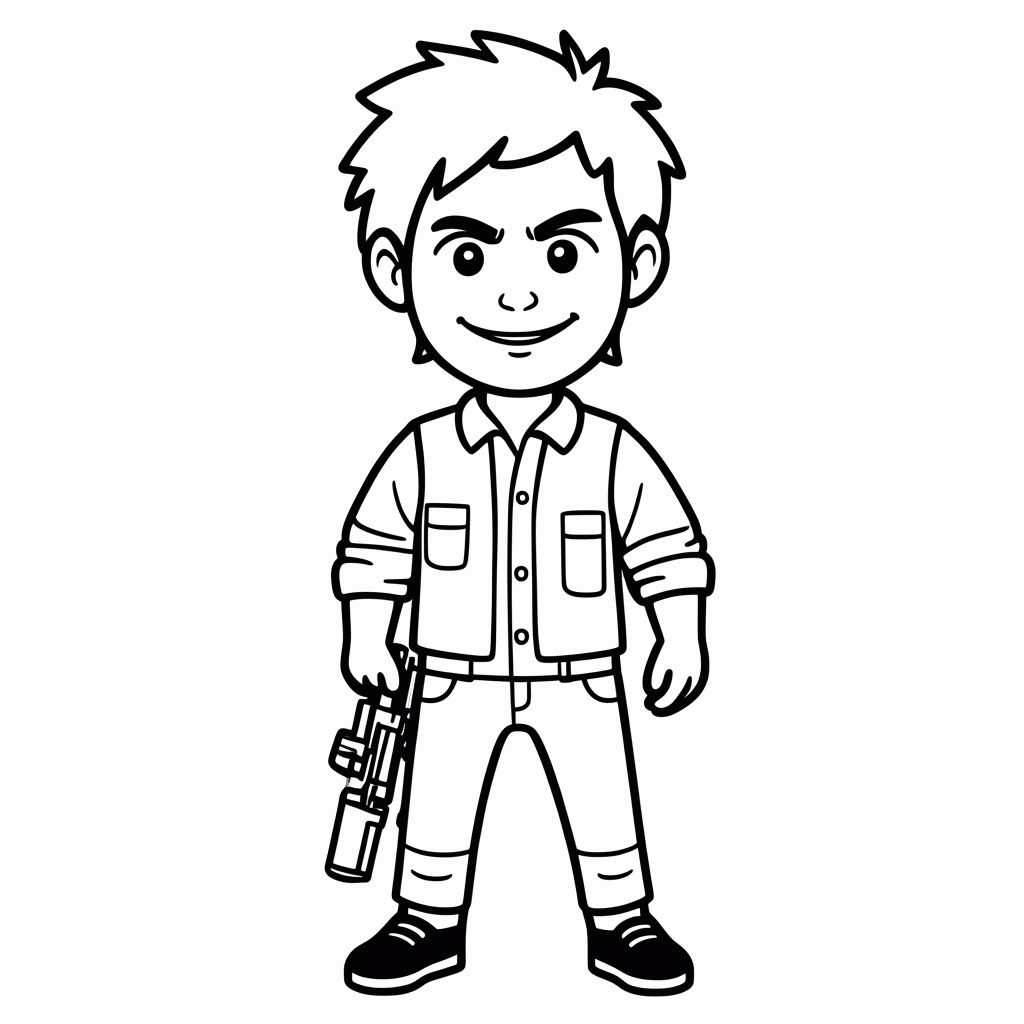Desenho de Han Solo para colorir e imprimir grátis em folha A4