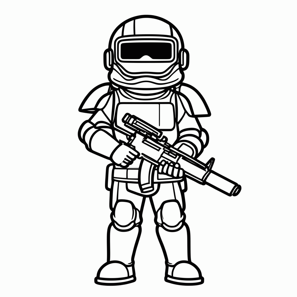 Desenho de Stormtrooper para colorir e imprimir grátis em folha A4