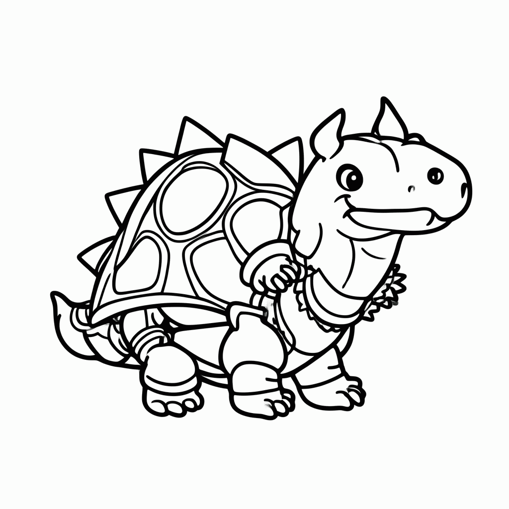Desenho de Bowser para colorir e imprimir grátis em folha A4