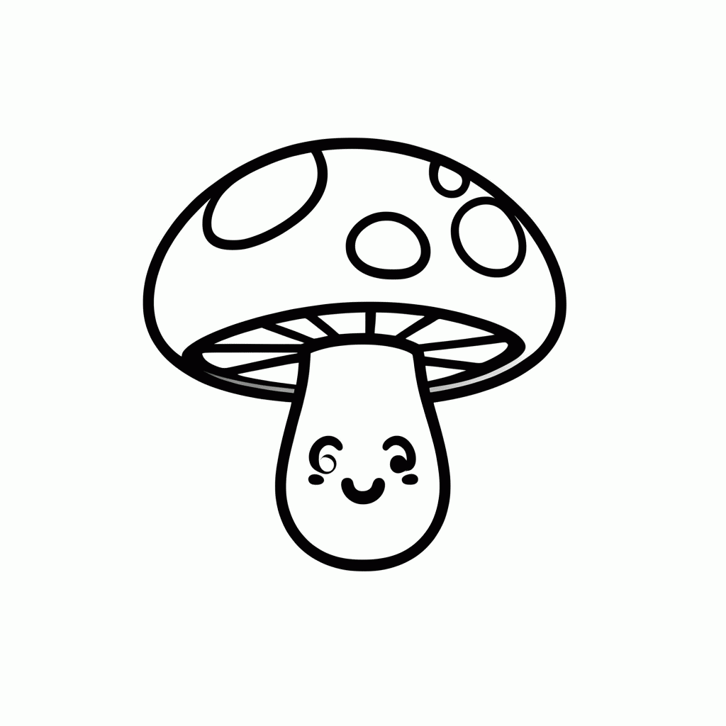 Desenho de Cogumelo para colorir e imprimir grátis em folha A4