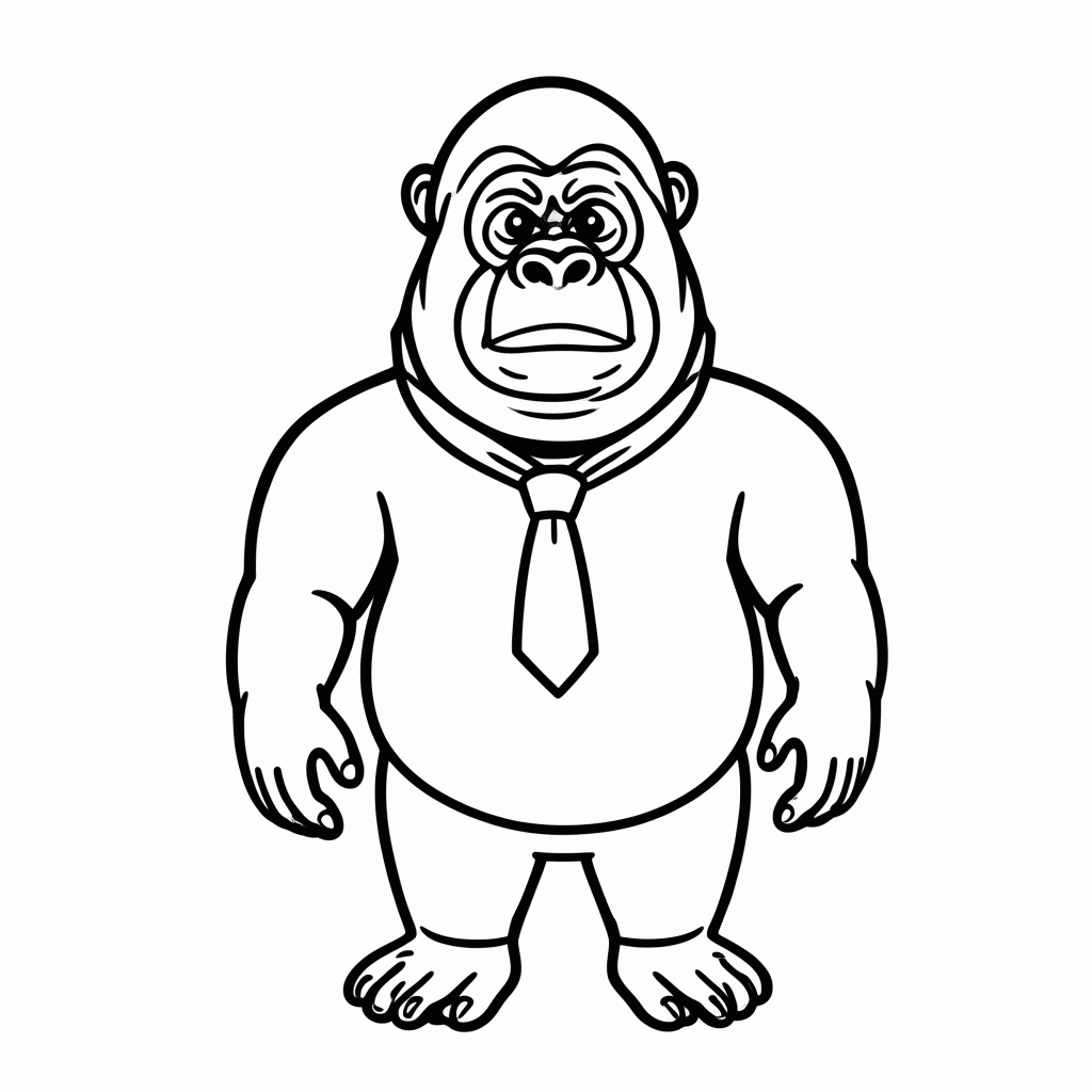 Desenho de Donkey Kong para colorir e imprimir grátis em folha A4