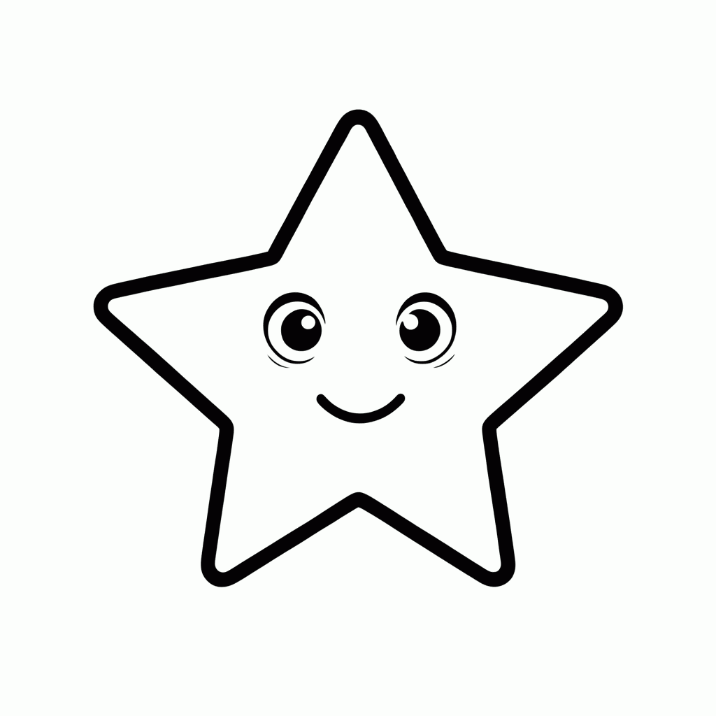 Desenho de Estrela para colorir e imprimir grátis em folha A4
