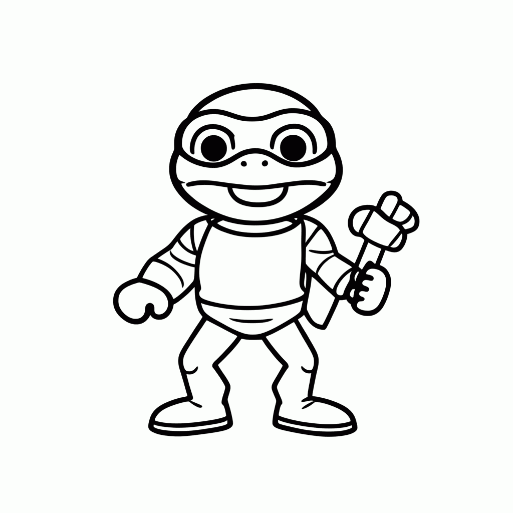 Desenho de Donatello para colorir e imprimir grátis em folha A4