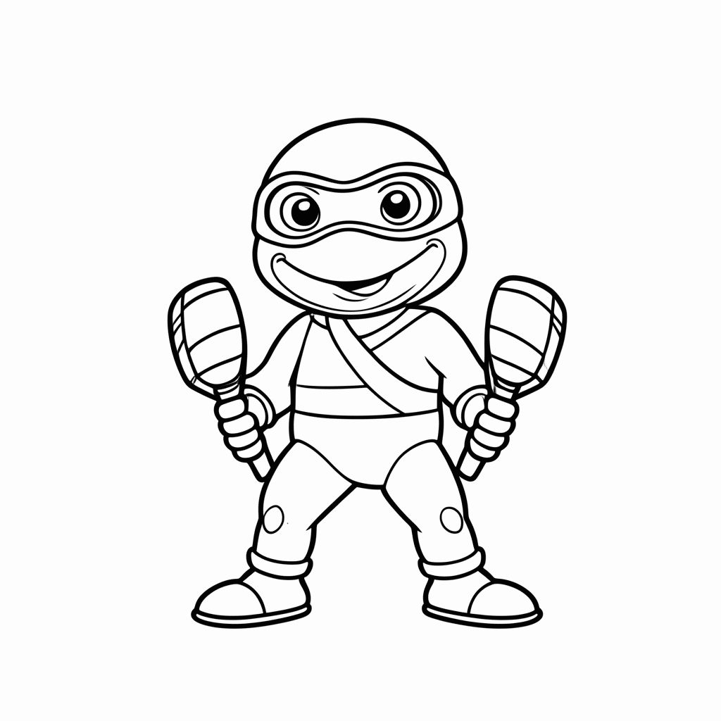 Desenho de Michelangelo para colorir e imprimir grátis em folha A4