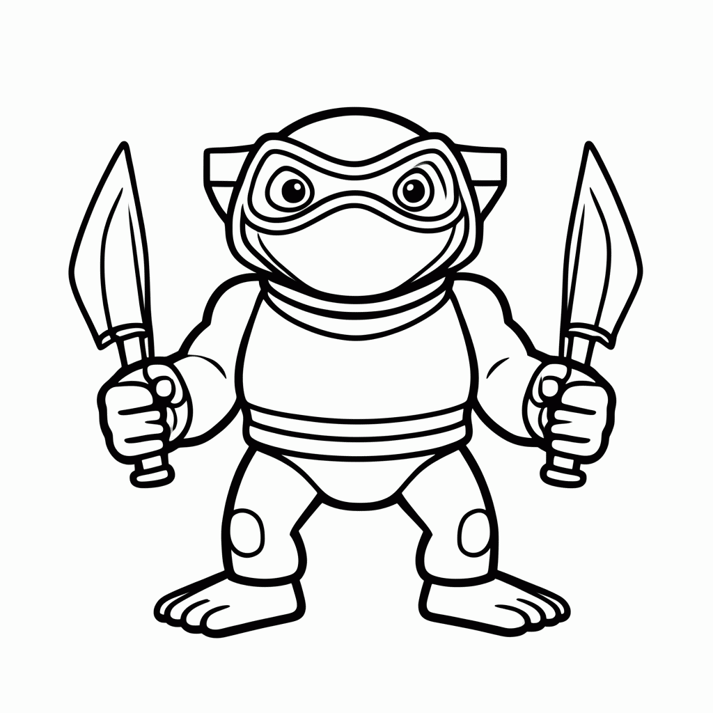Desenho de Raphael para colorir e imprimir grátis em folha A4