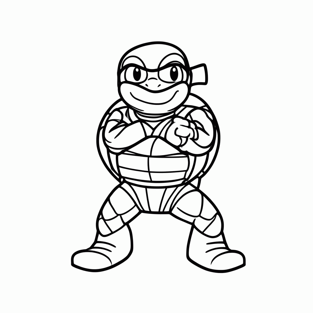 Desenho de Tartaruga Ninja para colorir e imprimir grátis em folha A4