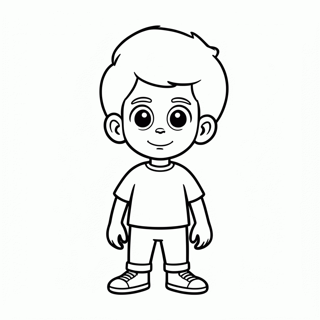 Desenho de Andy Menino para colorir e imprimir grátis em folha A4