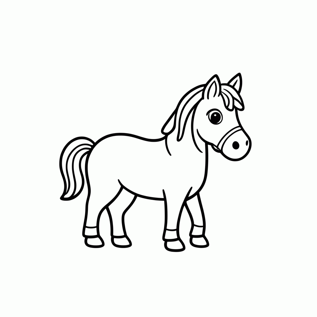 Desenho de Bullseye Cavalo para colorir e imprimir grátis em folha A4