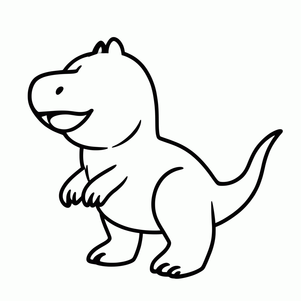Desenho de Rex Dinossauro Verde para colorir e imprimir grátis em folha A4
